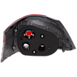Passenger Side Tail Light, without Bulb, Halogen, Clear and Red Lens, Sedan
