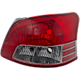 Passenger Side Tail Light, without Bulb, Halogen, Clear and Red Lens, Sedan, CAPA CERTIFIED