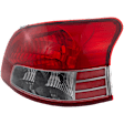 Passenger Side Tail Light, without Bulb, Halogen, Clear and Red Lens, Sedan, CAPA CERTIFIED