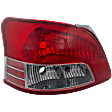 Driver Side Tail Light, without Bulb, Halogen, Clear and Red Lens, Sedan