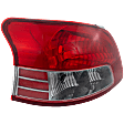 Driver Side Tail Light, without Bulb, Halogen, Clear and Red Lens, Sedan