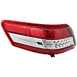 Driver Side, Outer Tail Light, with Bulb, Halogen, Clear and Red Lens, Except Hybrid Model, USA Built Vehicle