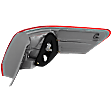 Driver Side, Outer Tail Light, with Bulb, Halogen, Clear and Red Lens, USA Built Vehicle, Hybrid Model