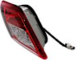 Driver Side, Inner Tail Light, with Bulb, Halogen, Clear and Red Lens, Except Hybrid Model, USA Built Vehicle