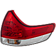 Passenger Side, Outer Tail Light, with Bulb, Halogen, Clear and Red Lens, Except SE Model