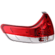 Driver Side, Outer Tail Light, with Bulb, Halogen, Clear and Red Lens, Except SE Model