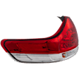 Driver Side, Outer Tail Light, with Bulb, Halogen, Clear and Red Lens, Except SE Model, CAPA CERTIFIED