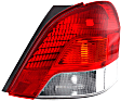 Passenger Side Tail Light, without Bulb, Halogen, Amber, Clear and Red Lens