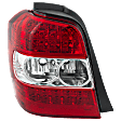 Driver Side Tail Light, without Bulb, Halogen, Clear and Red Lens, Hybrid Model