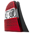 Driver Side Tail Light, without Bulb, Halogen, Clear and Red Lens, Hybrid Model