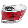 Passenger Side Tail Light, without Bulb, Halogen, Clear and Red Lens, Hybrid Model