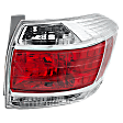 Passenger Side Tail Light, without Bulb, Halogen, Clear and Red Lens, Hybrid Model