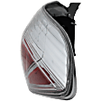 Passenger Side Tail Light, without Bulb, Halogen, Clear and Red Lens, Hybrid Model