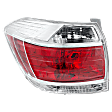Driver Side Tail Light, without Bulb, Halogen, Clear and Red Lens, Hybrid Model