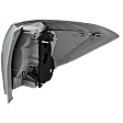 Driver Side Tail Light, without Bulb, Halogen, Clear and Red Lens, Hybrid Model