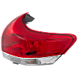Passenger Side, Outer Tail Light, with Bulb, Halogen, Clear and Red Lens