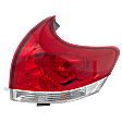 Passenger Side, Outer Tail Light, with Bulb, Halogen, Clear and Red Lens, CAPA CERTIFIED