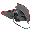 Passenger Side, Outer Tail Light, with Bulb, Halogen, Clear and Red Lens, CAPA CERTIFIED