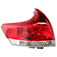 Driver Side, Outer Tail Light, with Bulb, Halogen, Clear and Red Lens