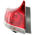 Driver Side, Outer Tail Light, with Bulb, Halogen, Clear and Red Lens