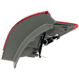 Driver Side, Outer Tail Light, with Bulb, Halogen, Clear and Red Lens