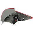 Driver Side, Outer Tail Light, with Bulb, Halogen, Clear and Red Lens