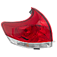 Driver Side, Outer Tail Light, with Bulb, Halogen, Clear and Red Lens, CAPA CERTIFIED