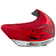 Driver Side, Outer Tail Light, with Bulb, Halogen, Clear and Red Lens, CAPA CERTIFIED