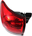 Driver Side, Outer Tail Light, with Bulb, Halogen, Clear and Red Lens, Base Model, 8 Cyl., 5.7L Engine