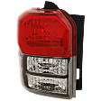 Driver Side Tail Light, without Bulb, Halogen, Clear and Red Lens, Black Interior, Trail Model