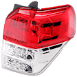 Passenger Side Tail Light, without Bulb, Halogen, Clear and Red Lens, Limited/SR5 Models