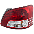 Passenger Side Tail Light, with Bulb, Halogen, Clear and Red Lens, Sedan, Base Model, Without Sport Package