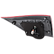Passenger Side, Inner Tail Light, with Bulb, Halogen, Clear and Red Lens, Production Date From October 2011, Except SE Model