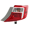 Passenger Side, Outer Tail Light, with Bulb, Halogen, Clear and Red Lens
