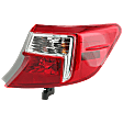 Passenger Side, Outer Tail Light, with Bulb, Halogen, Clear and Red Lens
