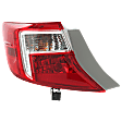 Driver Side, Outer Tail Light, with Bulb, Halogen, Clear and Red Lens