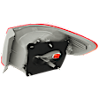 Passenger Side, Outer Tail Light, without Bulb, Halogen, Clear and Red Lens, Japan Built Vehicle