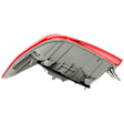 Passenger Side, Outer Tail Light, without Bulb, Halogen, Clear and Red Lens, Japan Built Vehicle