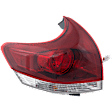 Driver Side, Outer Tail Light, with Bulb, Halogen, Clear Lens, CAPA CERTIFIED