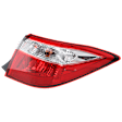Passenger Side, Outer Tail Light, with Bulb, Halogen, Clear and Red Lens