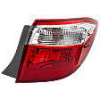 Passenger Side, Outer Tail Light, with Bulb, Halogen, Clear and Red Lens, CAPA CERTIFIED
