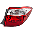 Passenger Side, Outer Tail Light, with Bulb, Halogen, Clear and Red Lens, CAPA CERTIFIED