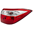 Passenger Side, Outer Tail Light, with Bulb, Halogen, Clear and Red Lens, CAPA CERTIFIED