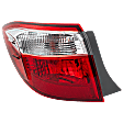 Driver Side, Outer Tail Light, with Bulb, Halogen, Clear and Red Lens