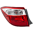 Driver Side, Outer Tail Light, with Bulb, Halogen, Clear and Red Lens, CAPA CERTIFIED