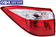 Driver Side, Outer Tail Light, with Bulb, Halogen, Clear and Red Lens, CAPA CERTIFIED