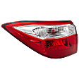 Driver Side, Outer Tail Light, with Bulb, Halogen, Clear and Red Lens, CAPA CERTIFIED