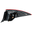Driver Side, Outer Tail Light, with Bulb, Halogen, Clear and Red Lens, CAPA CERTIFIED