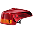 Passenger Side, Outer Tail Light, with Bulb, Halogen, Amber and Red Lens, North America Built Vehicle