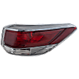 Passenger Side, Outer Tail Light, with Bulb, Halogen, Clear and Red Lens, 4-pin Plug